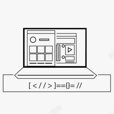 社交网站模板笔记本电脑社交媒体帖子图标图标