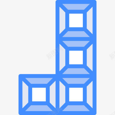 古代游戏俄罗斯方块电子游戏8蓝色图标图标