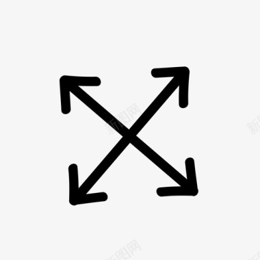 两个箭头交叉比例尺方向手绘图标图标