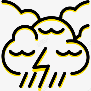 风暴天气70黄色图标图标