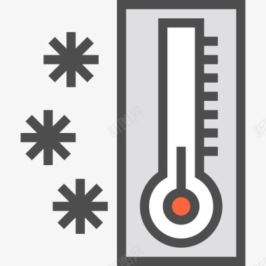 温度计温度计天气98线性颜色图标图标