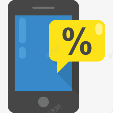 短信手机icon智能手机购物和商务21扁平图标图标