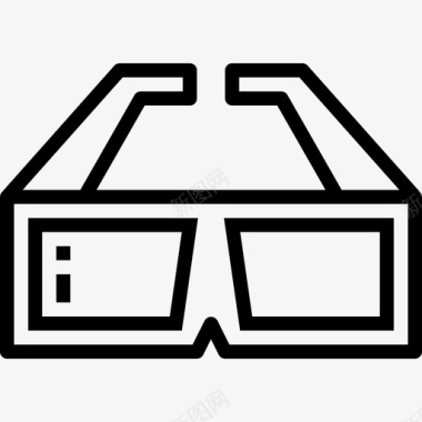 扁平3D眼镜3d眼镜玩具24线性图标图标