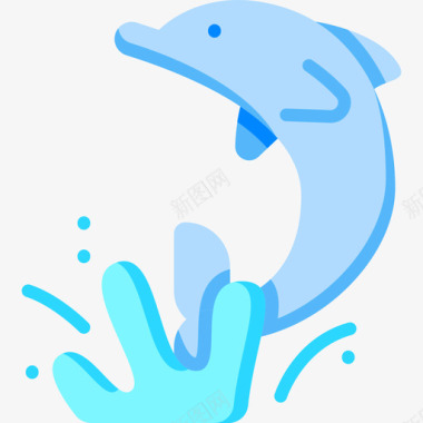 海豚海豚自然29平坦图标图标