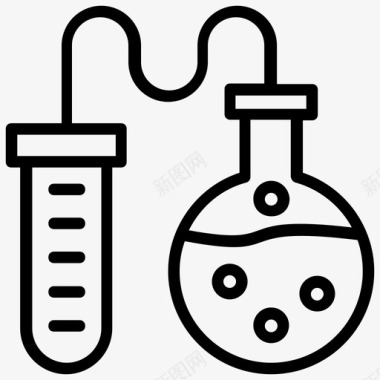 试管化学烧瓶化学实验图标图标