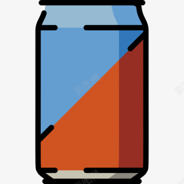 苏打水瓶苏打水野餐第二天线性颜色图标图标