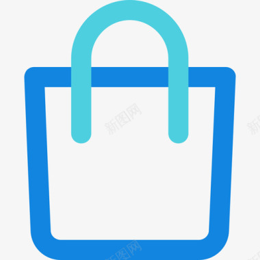 购物袋家居元素4蓝色线条图标图标