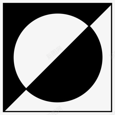 bw半图案黑色圆形图标图标