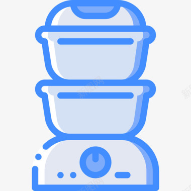 家用电器素材蒸笼家用电器4蓝色图标图标