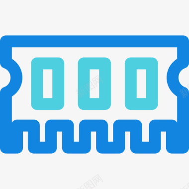 内存Ram内存技术27线性蓝色图标图标