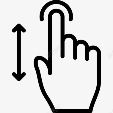 一个手指垂直拖动触摸触摸手势轮廓v2图标图标