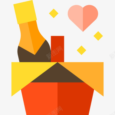 香槟野餐21平淡图标图标