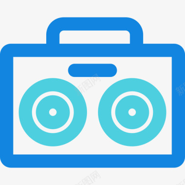 收音机家庭元素4线状蓝色图标图标