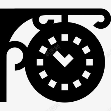 时钟复古装饰9填充图标图标