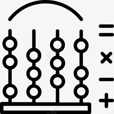 算盘矢量图算盘商业和金融30浅圆形图标图标