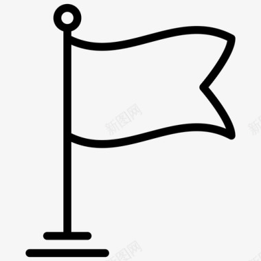 图标元素旗帜旗杆飘扬的旗帜图标图标