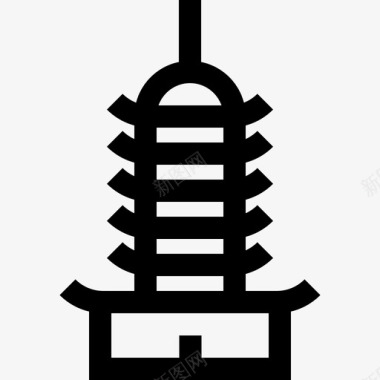 宝塔图标宝塔纪念碑17座直线形图标图标