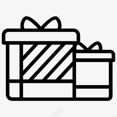 礼物包装飘带礼品盒篮子礼物图标图标