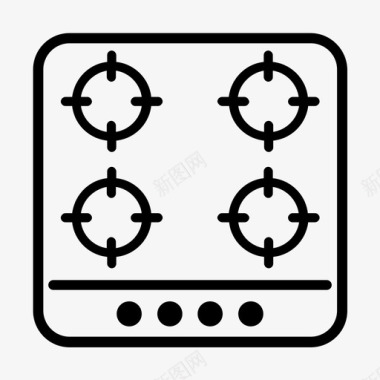 煤气炉厨师厨房图标图标