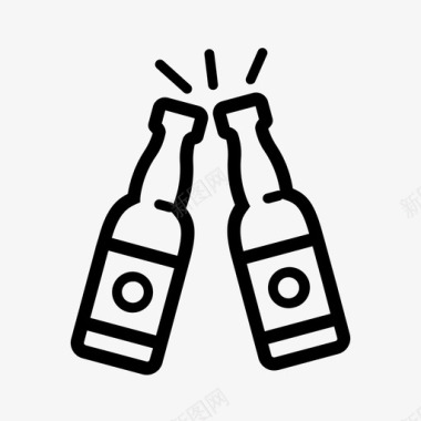 雪花啤酒标志干杯啤酒酒瓶图标图标