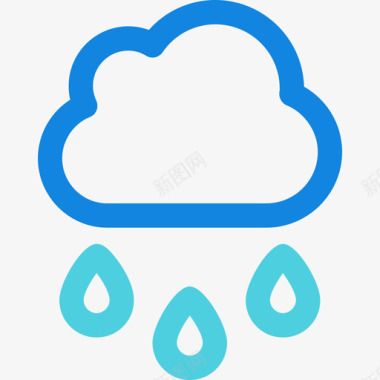 雨103号天气蓝色线条图标图标