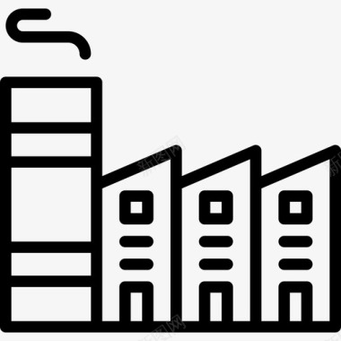 工厂废水工厂生态43线性图标图标