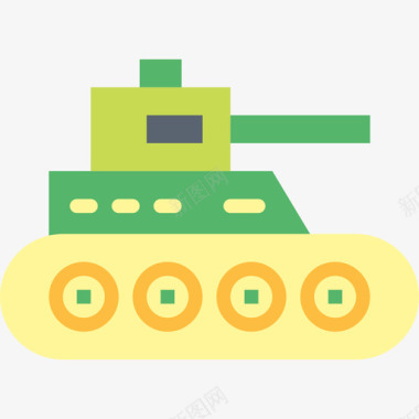 坦克玩具23扁平图标图标