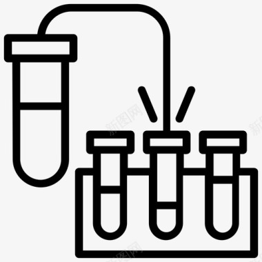 试管锥形瓶实验室图标图标