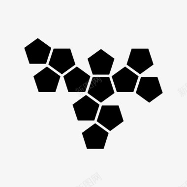 冰晶体十二面体网骰子平面图标图标