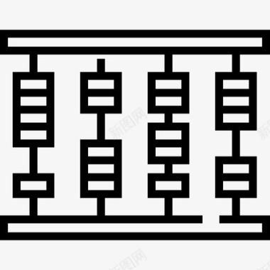 算盘珠算盘中国17直线图标图标