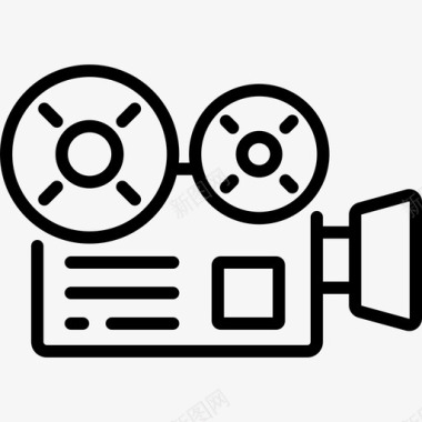 电影艺术字体电影播放器风景艺术9线性图标图标