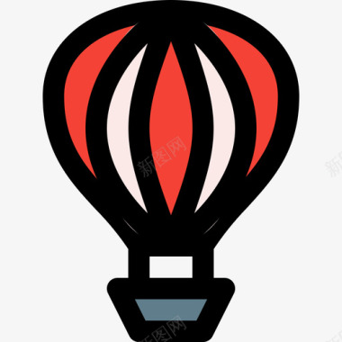 气球热气球运输47线颜色图标图标