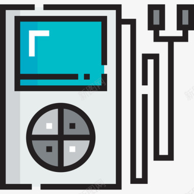 音乐播放器健康生活5线性颜色图标图标
