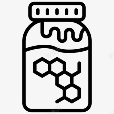 矢量蜂蜜免抠PNG蜂蜜罐蜜罐蜂蜜储存图标图标