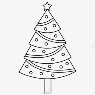 圣诞树装饰金箔图标图标