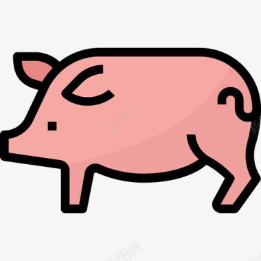 猪肉猪肉食品70原色图标图标