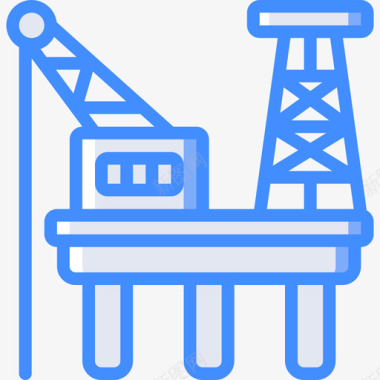 石油平台电力和能源6蓝色图标图标