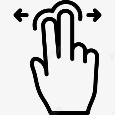 两个手指水平拖动触摸触摸手势轮廓v2图标图标