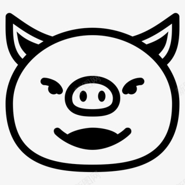 麻辣猪脸猪动物肉图标图标