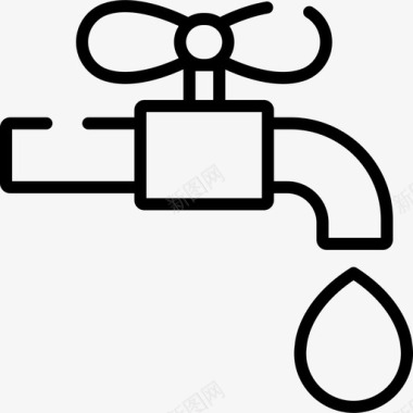 透明水龙水龙头生态61线性图标图标