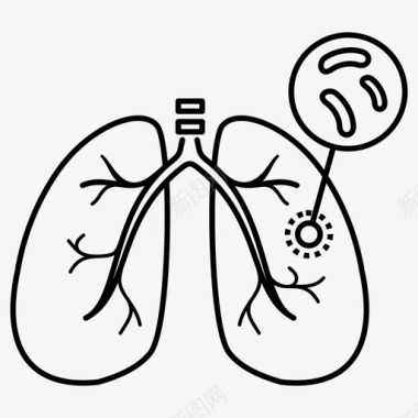 肺结核杆菌癌症肺图标图标