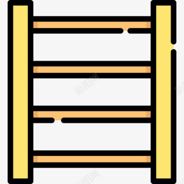 梯子矢量素材梯子健身房3线性颜色图标图标