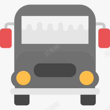 公共标识红公共汽车50路平车图标图标