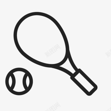 网球网球拍球玩图标图标