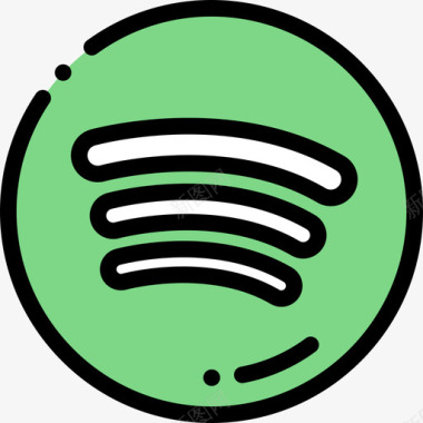 Spotify图标Spotify社交媒体35线性颜色图标图标