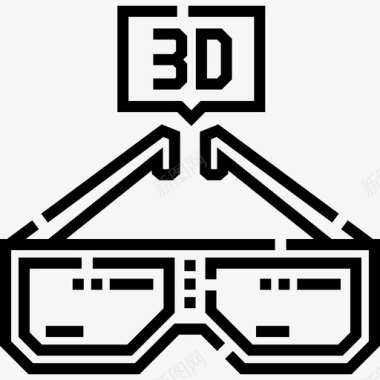 牛3d3d眼镜娱乐14线性图标图标