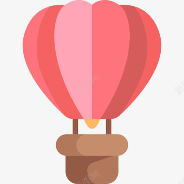 热气热气球情人节41平铺图标图标