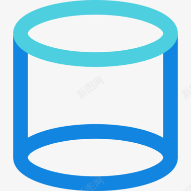 圆柱3号工具蓝色线图标图标