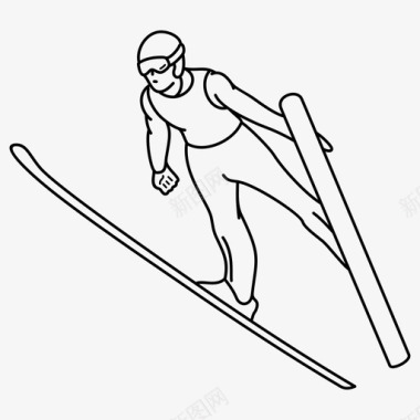 跳台跳台滑雪滑雪冬季运动图标图标
