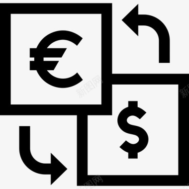 欧元标志货币兑换美元欧元图标图标